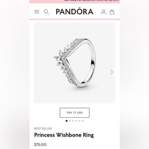 Pandora Princess Wishbone Ring